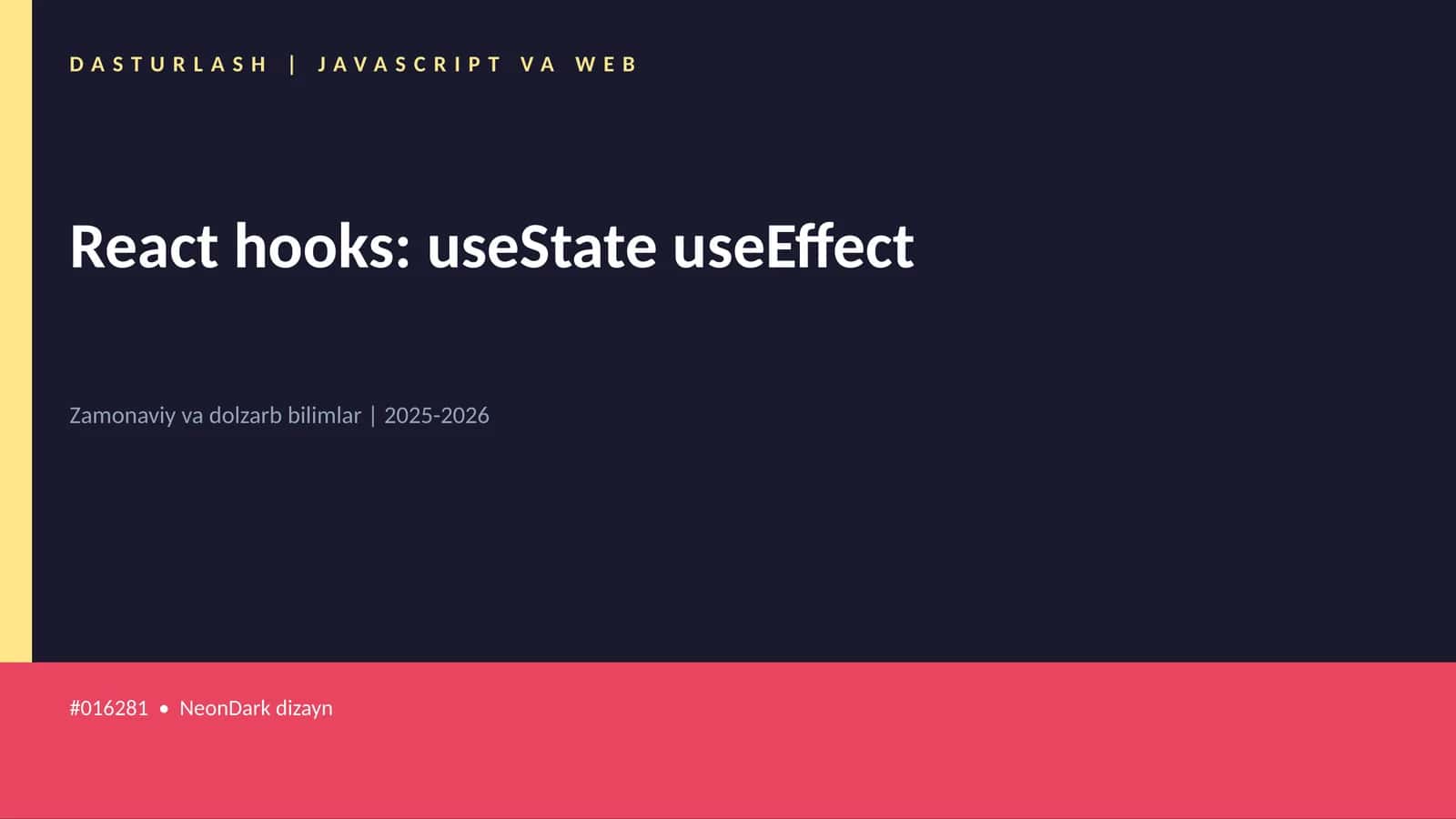 React hooks: useState useEffect
