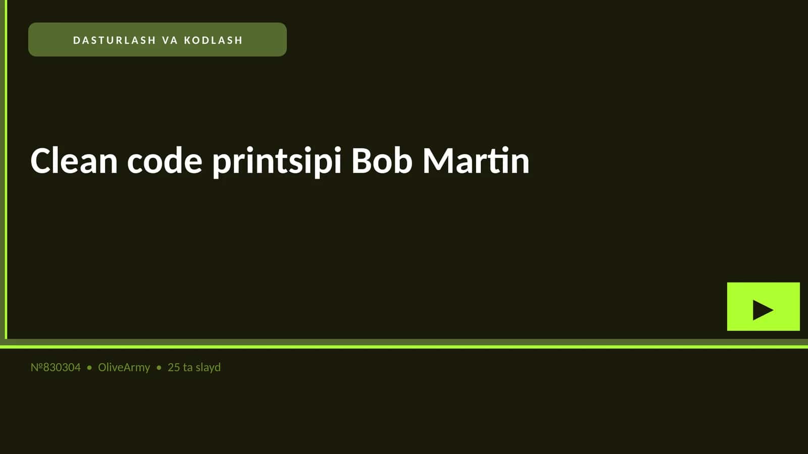 Clean code printsipi Bob Martin