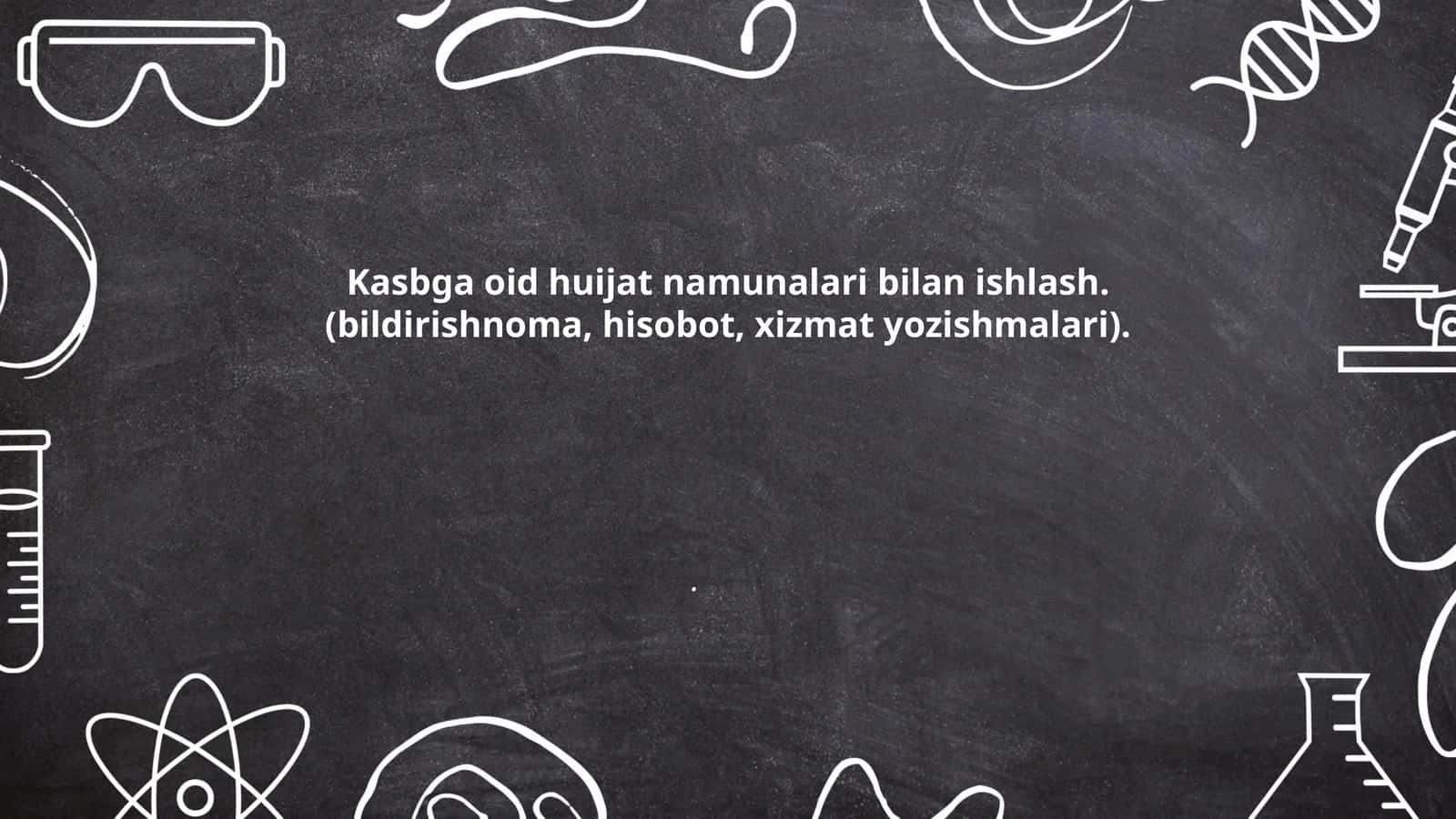 Kasbga oid huijat namunalari bilan ishlash