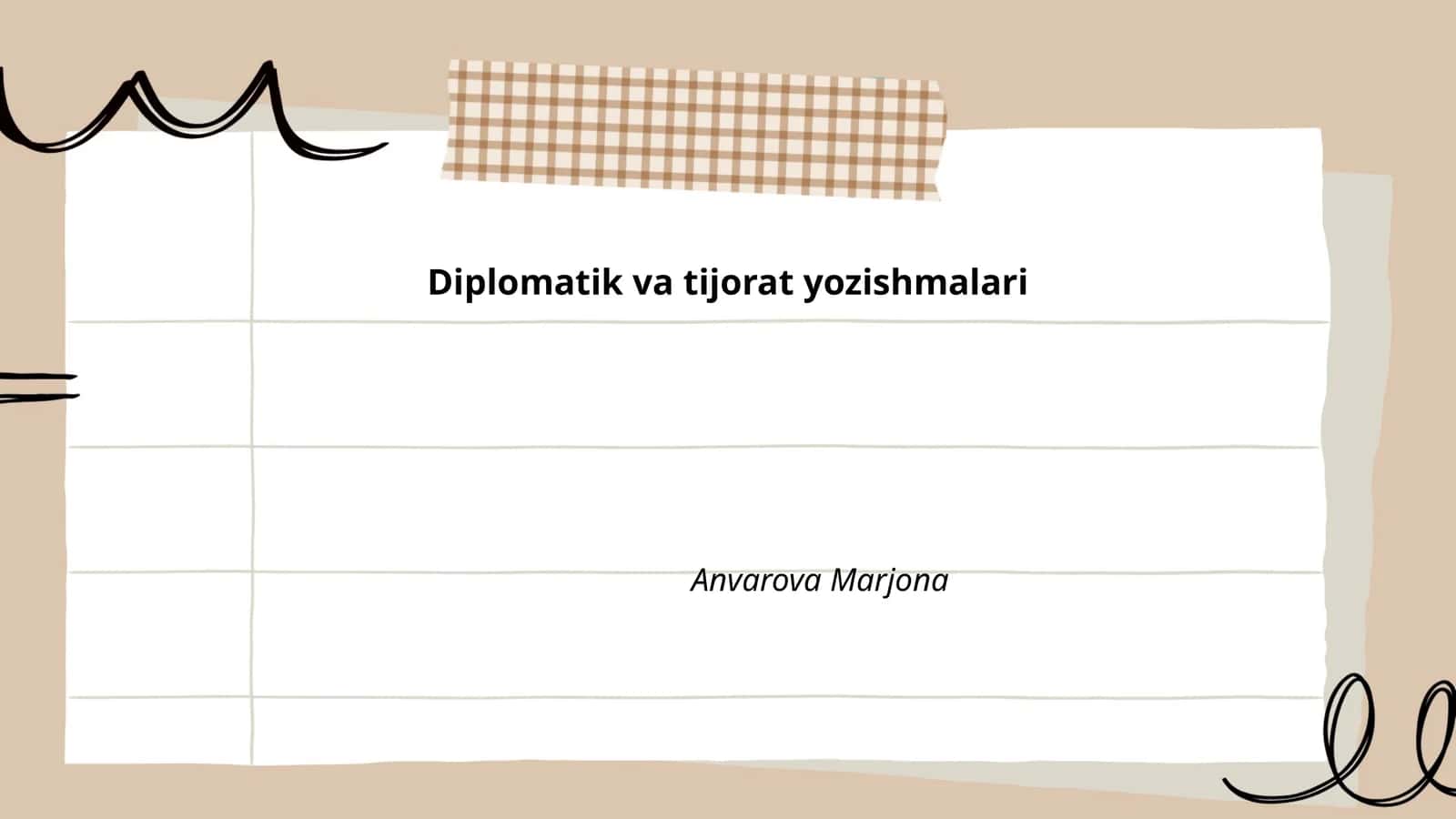 Diplomatik va tijorat yozishmalari