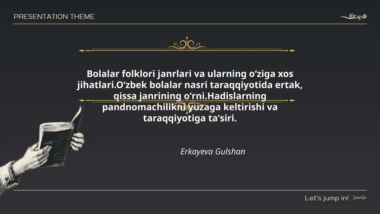 Bolalar folklori janrlari va ularning oʻziga xos jihatlari