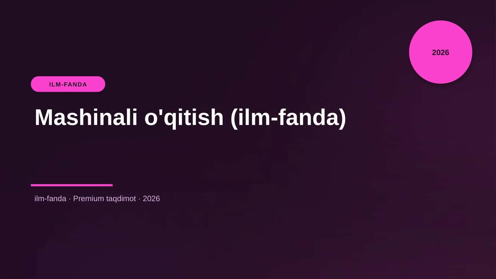 Mashinali o'qitish (ilm-fanda)