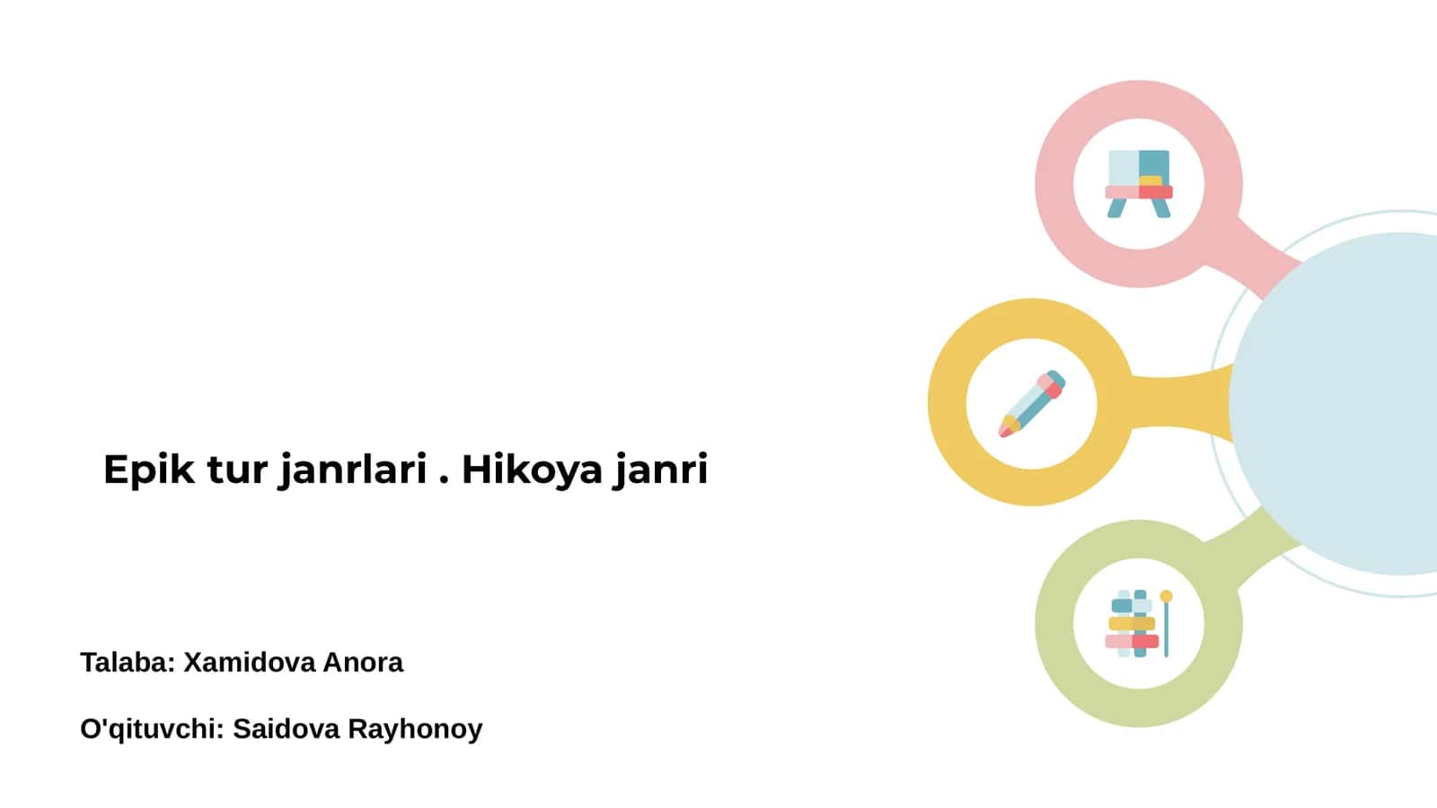 Epik tur janrlari. Hikoya janri