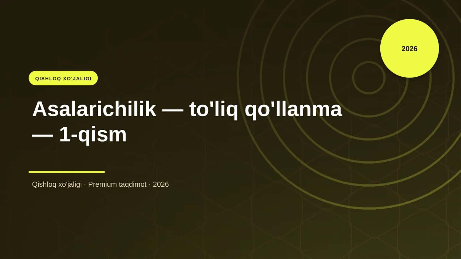 Asalarichilik — to'liq qo'llanma — 1-qism