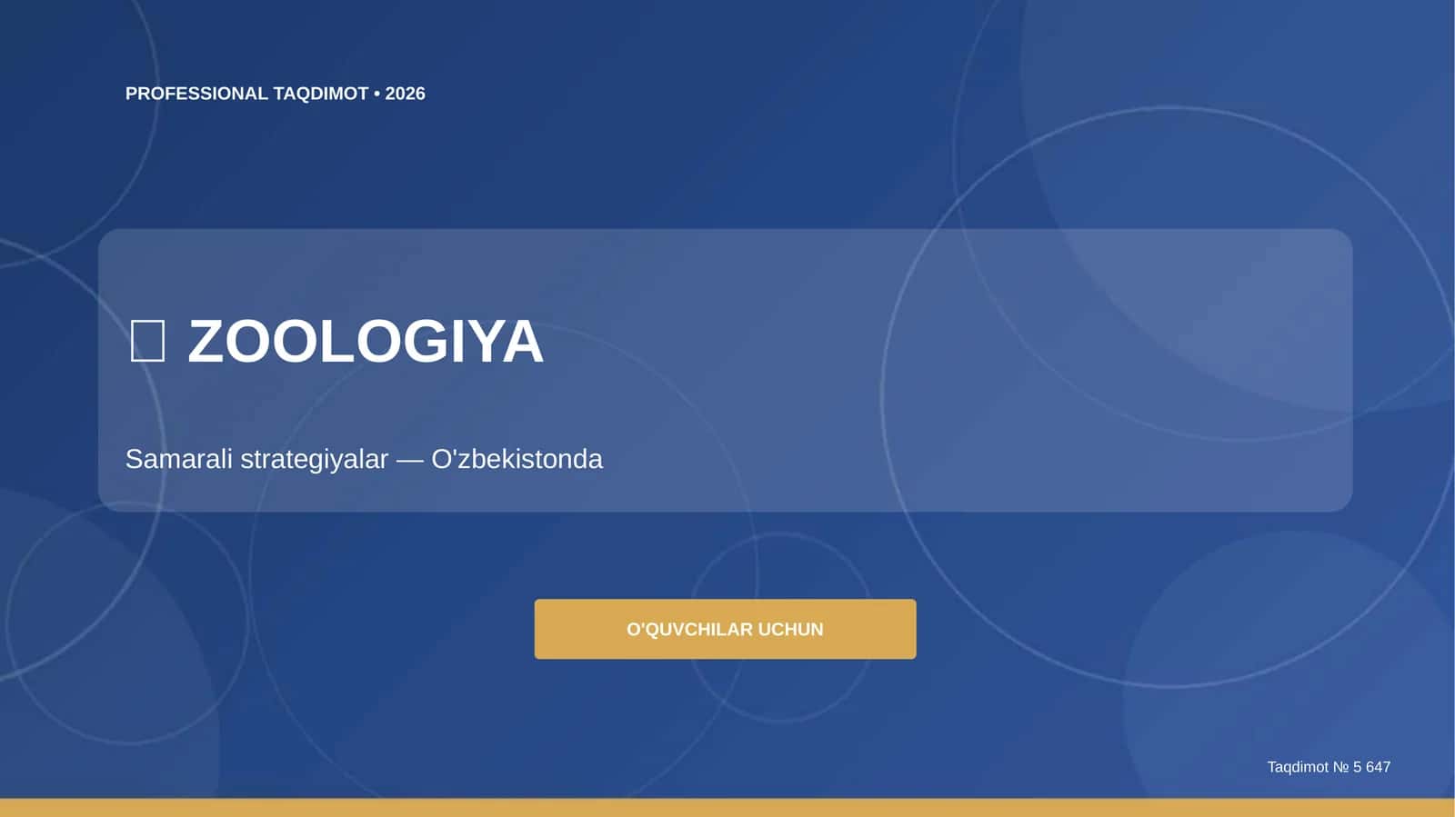 Zoologiya: Samarali strategiyalar (O'zbekistonda) [O'quvchilar uchun]