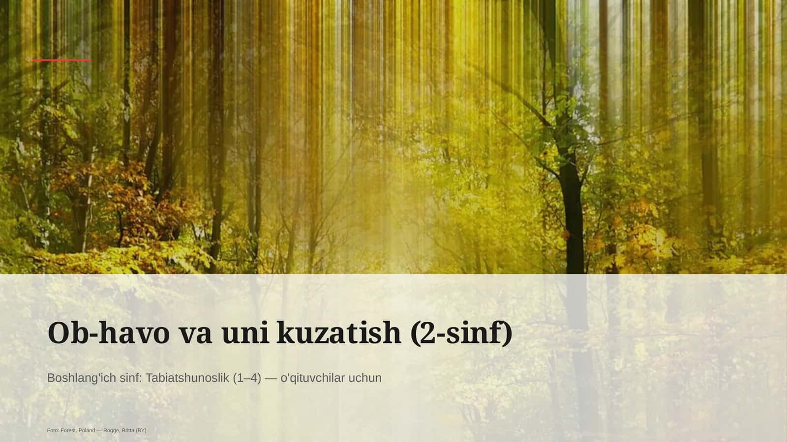 Ob-havo va uni kuzatish (2-sinf)