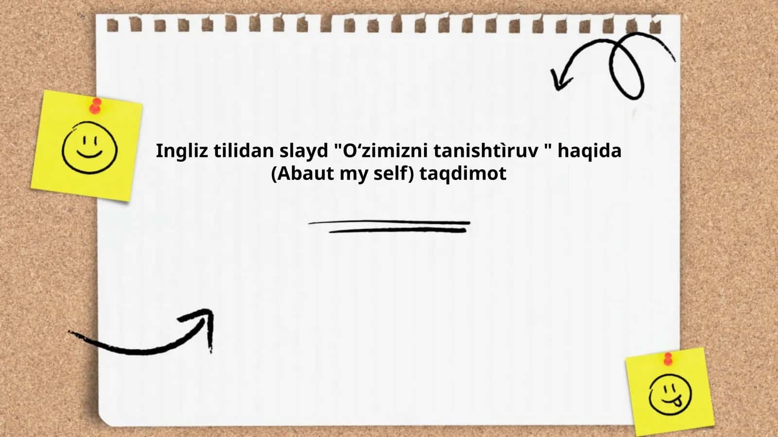 Ingliz tilidan slayd "O‘zimizni tanishtìruv " haqida (Abaut my self) taqdimot