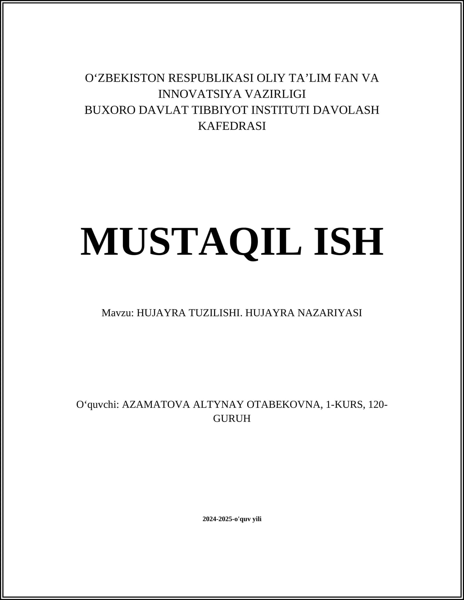 Hujayra tuzilishi. Hujayra nazariyasi