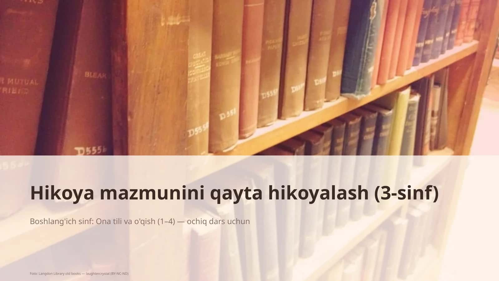 Hikoya mazmunini qayta hikoyalash (3-sinf)