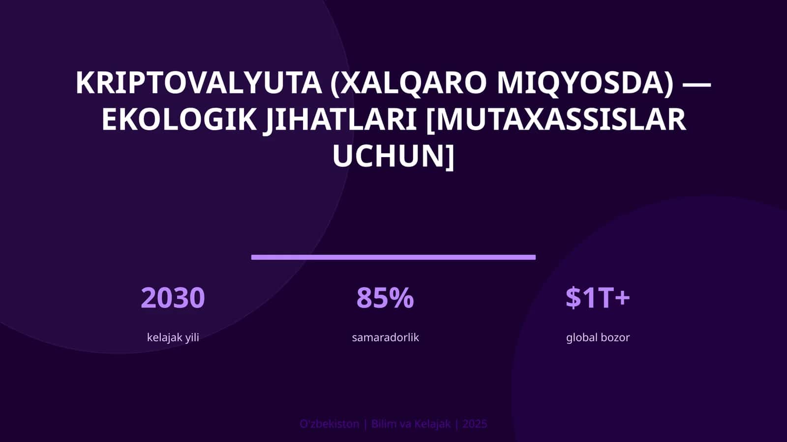 Kriptovalyuta (xalqaro miqyosda) — ekologik jihatlari [mutaxassislar uchun]