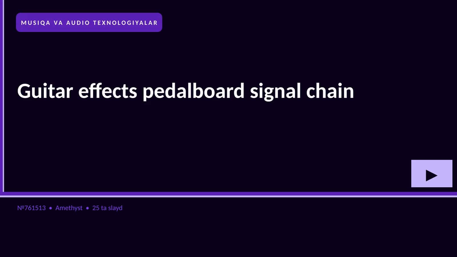 Guitar effects pedalboard signal chain