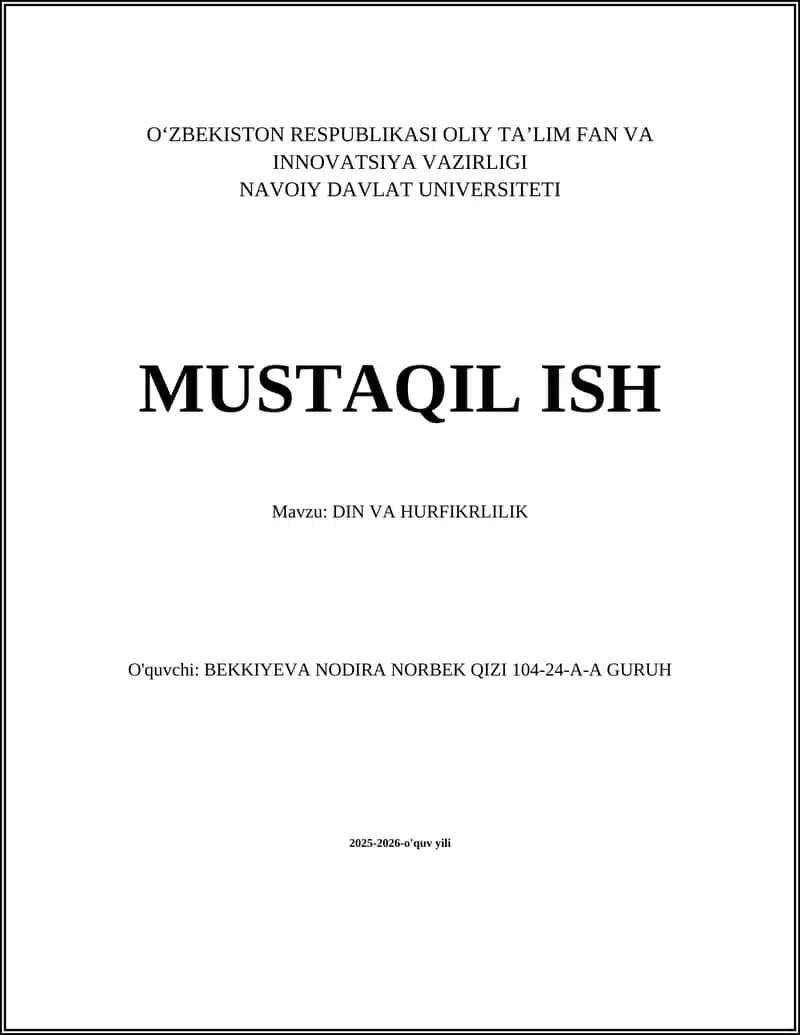DIN VA HURFIKRLILIK