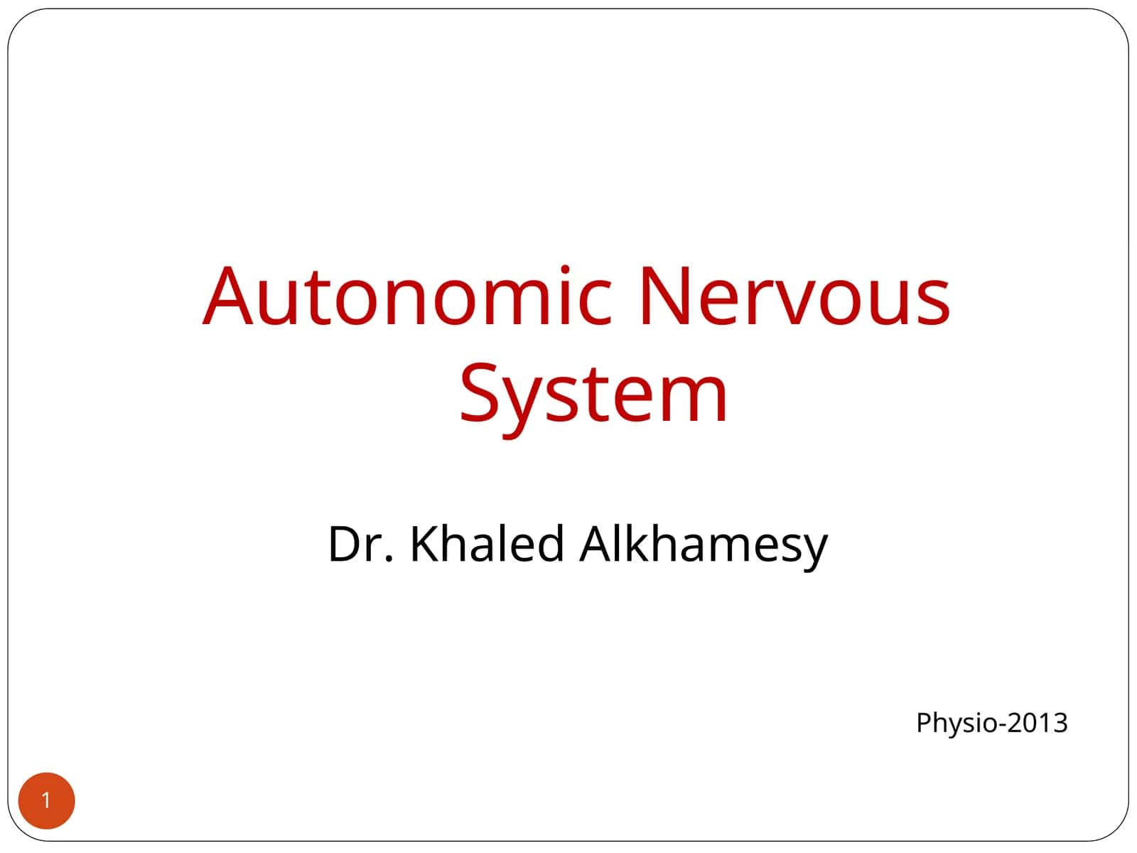 Autonomic Nervous System