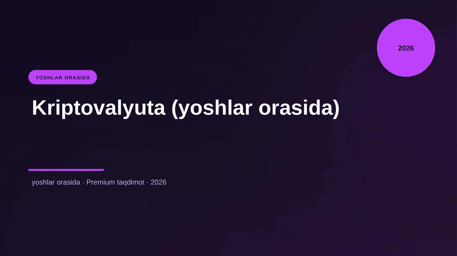 Kriptovalyuta (yoshlar orasida)