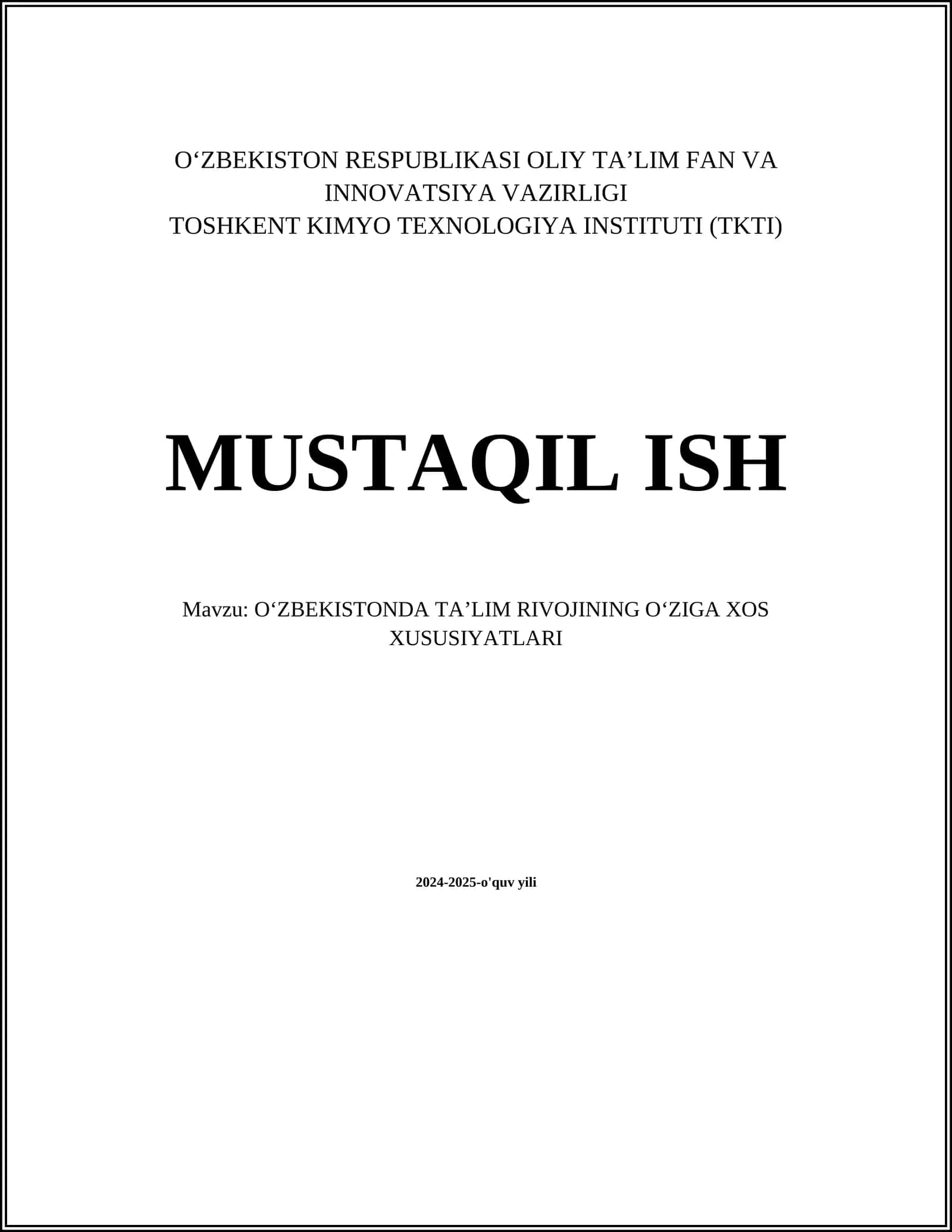 O‘zbekistonda ta’lim rivojlanishi