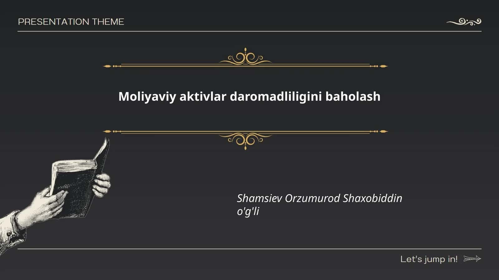 Moliyaviy aktivlar daromadliligini baholash