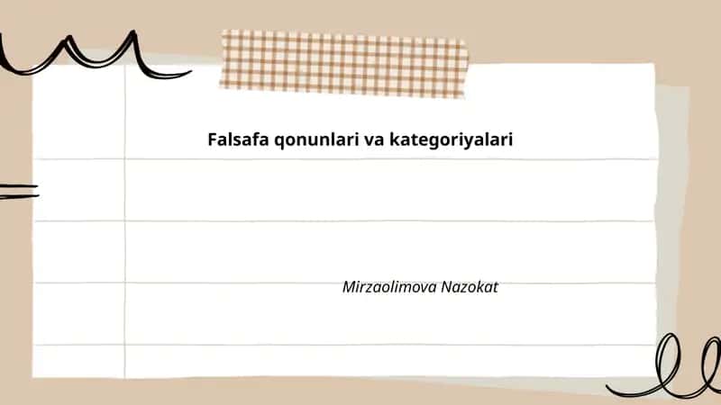 Falsafa qonunlari va kategoriyalari