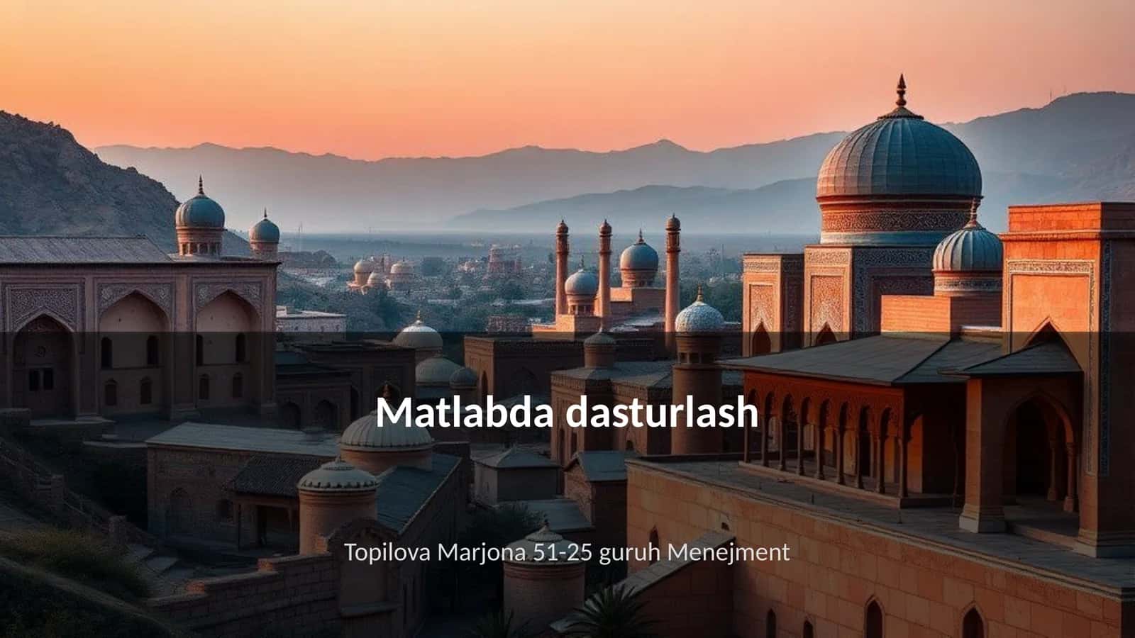 Matlabda dasturlash