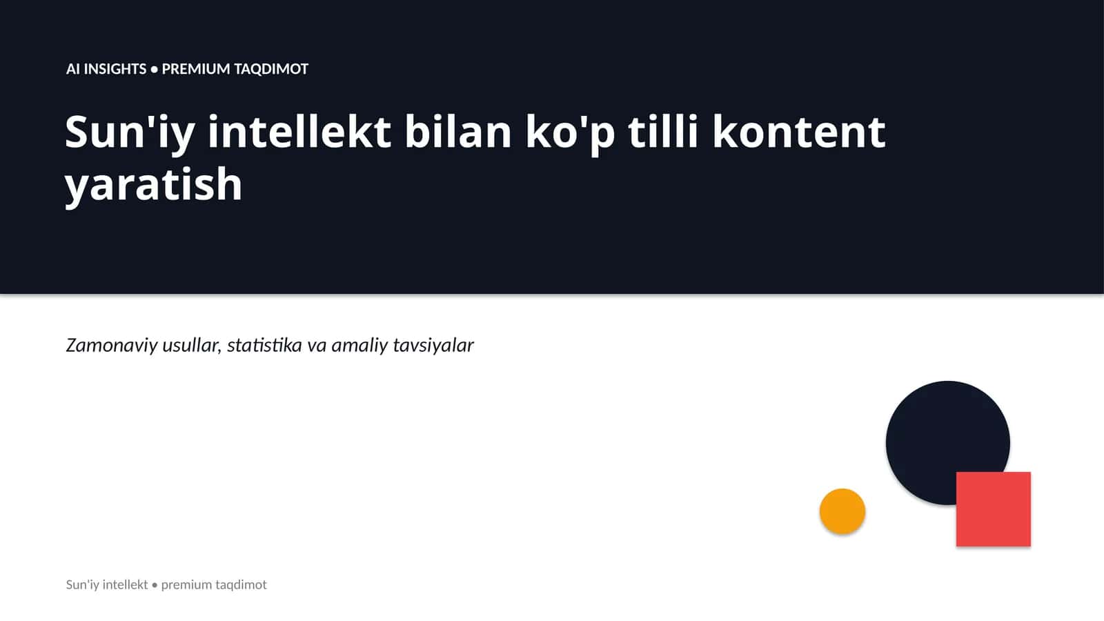 Sun'iy Intellekt Premium Taqdimot