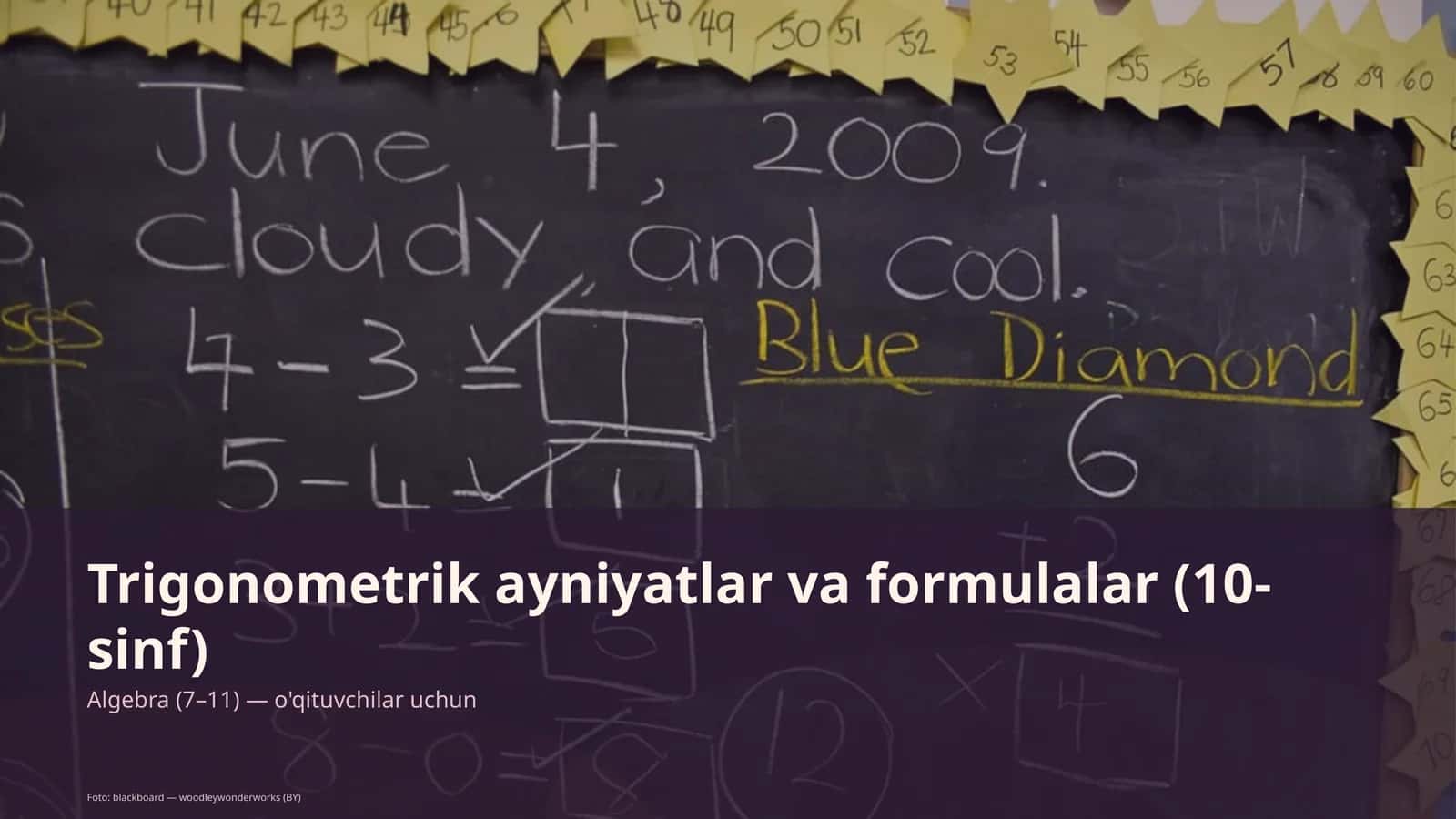 Trigonometrik ayniyatlar va formulalar (10-sinf)