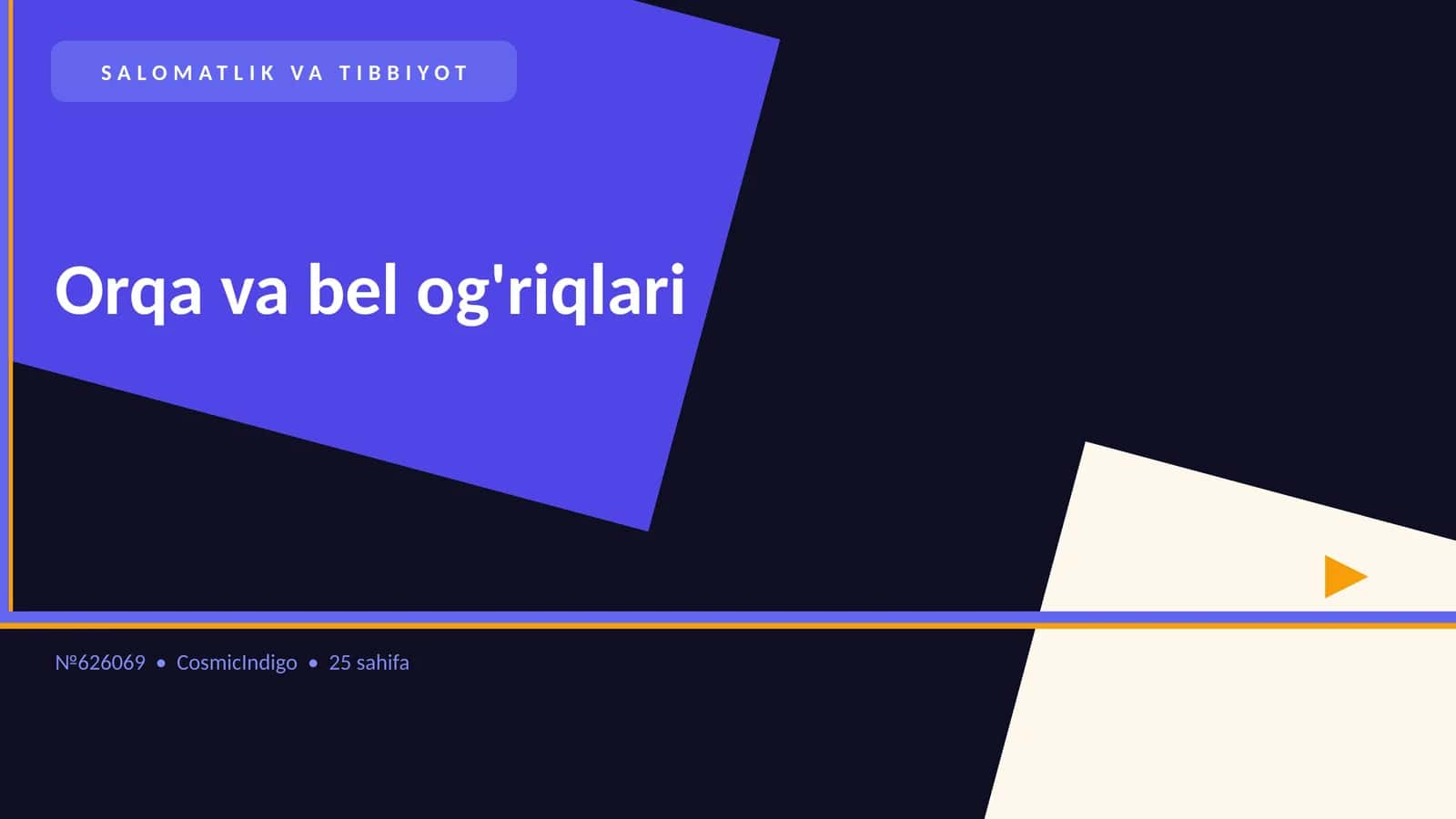 Orqa va bel og'riqlari