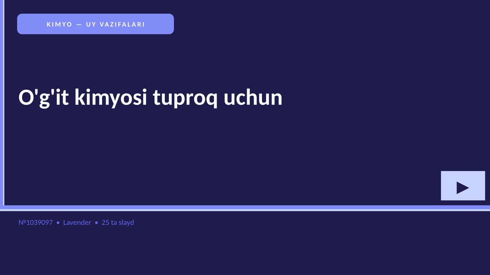 O'g'it kimyosi tuproq uchun