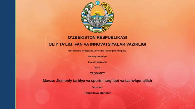 Jismoniy tarbiya va sportni targ’ibot va tashviqot qilish