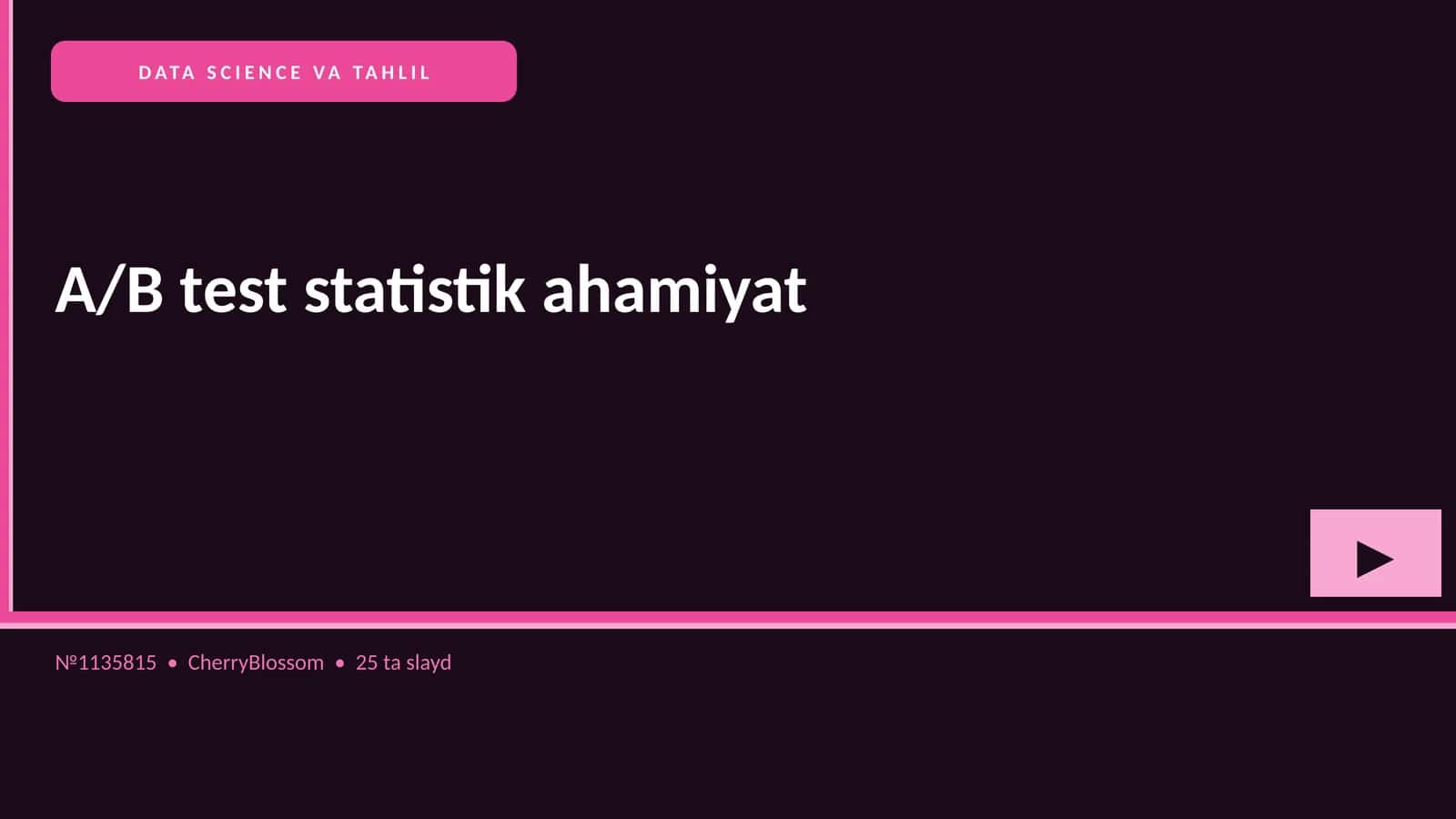 DATA SCIENCE VA TAHLIL