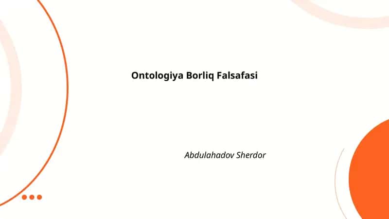Ontologiya Borliq Falsafasi