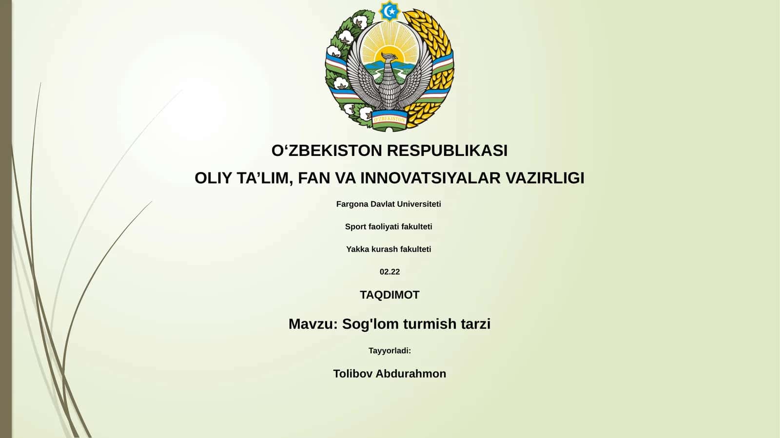 Sog'lom turmish tarzi