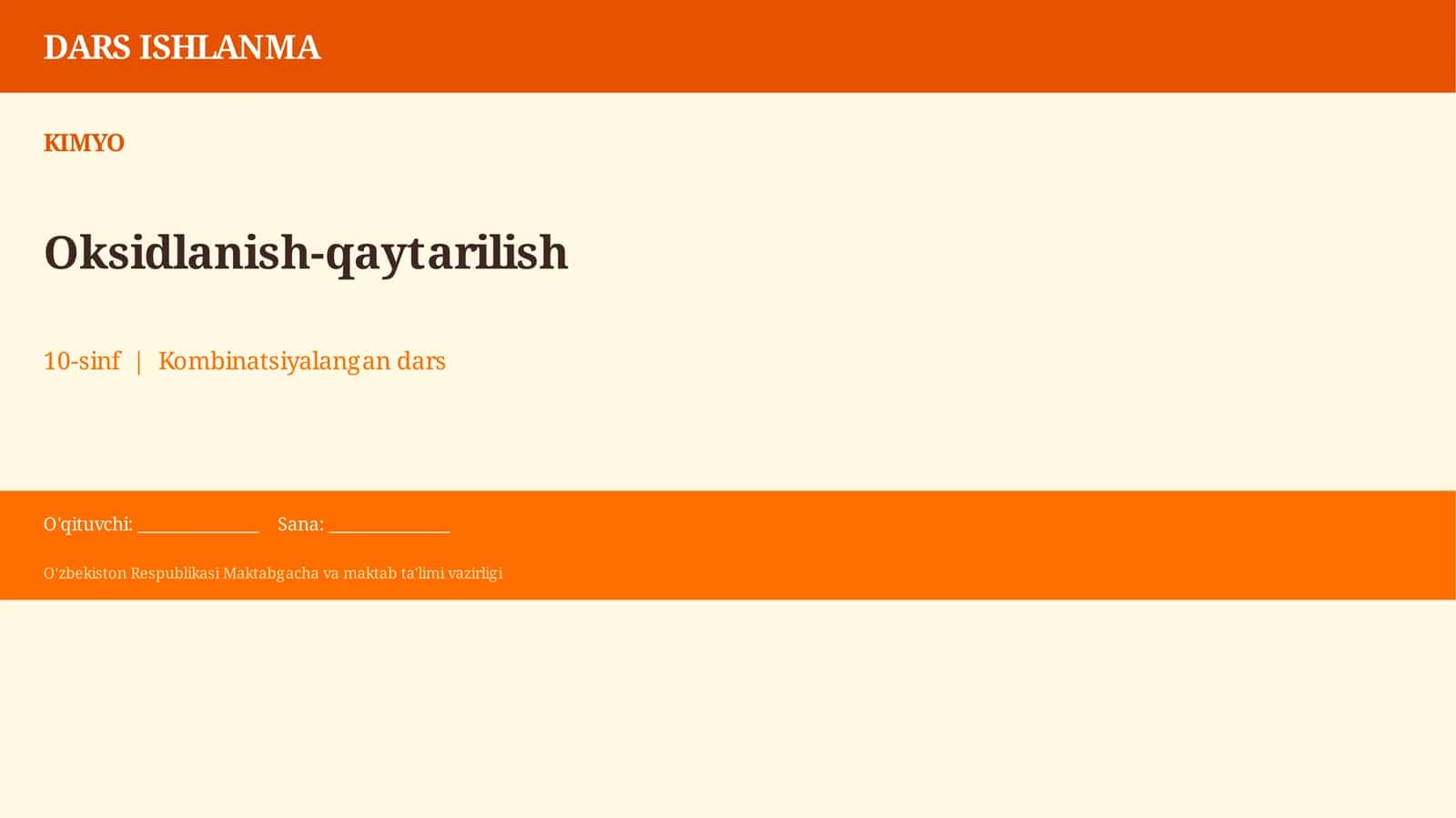 DARS ISHLANMA