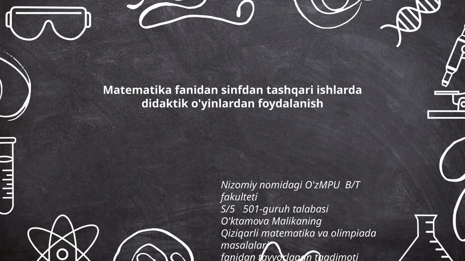 Qiziqarli matematika va olimpiada masalalari taqdimoti