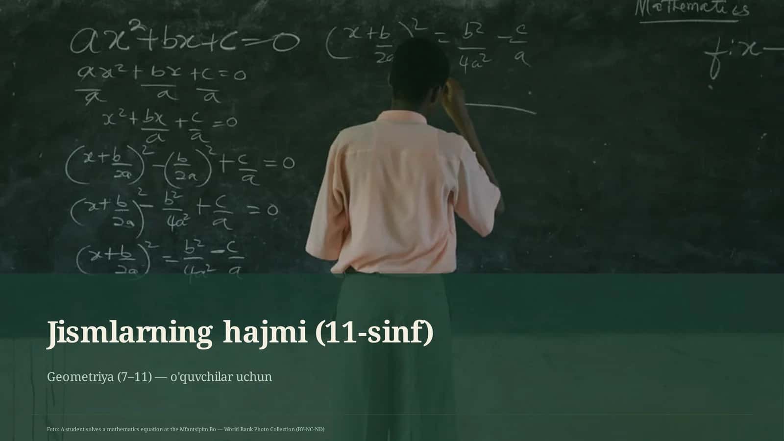 Jismlarning hajmi (11-sinf)