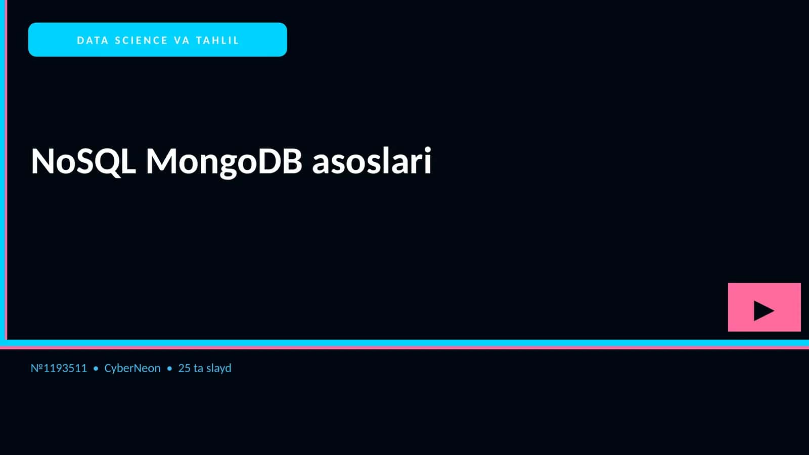 NoSQL MongoDB asoslari