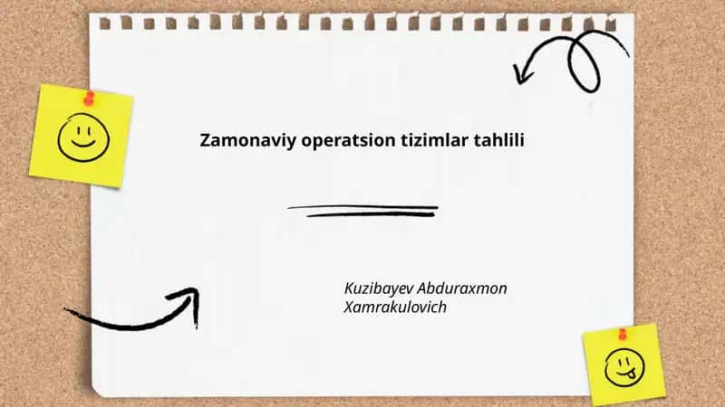 Zamonaviy operatsion tizimlar tahlili