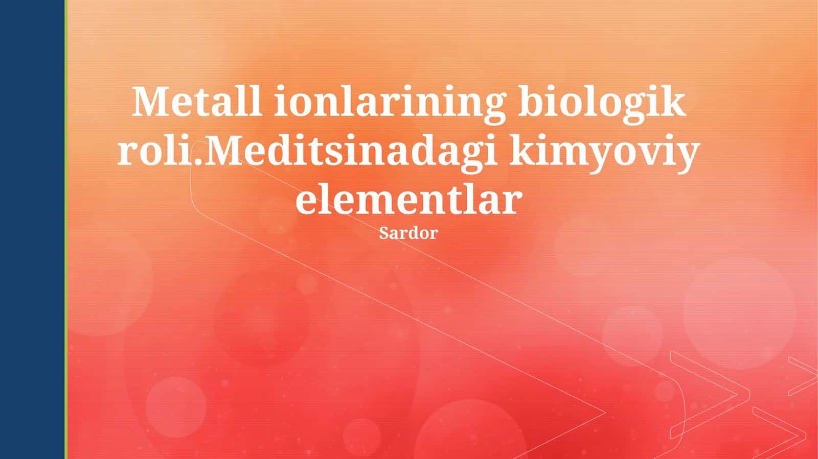 Metall ionlarining biologik roli