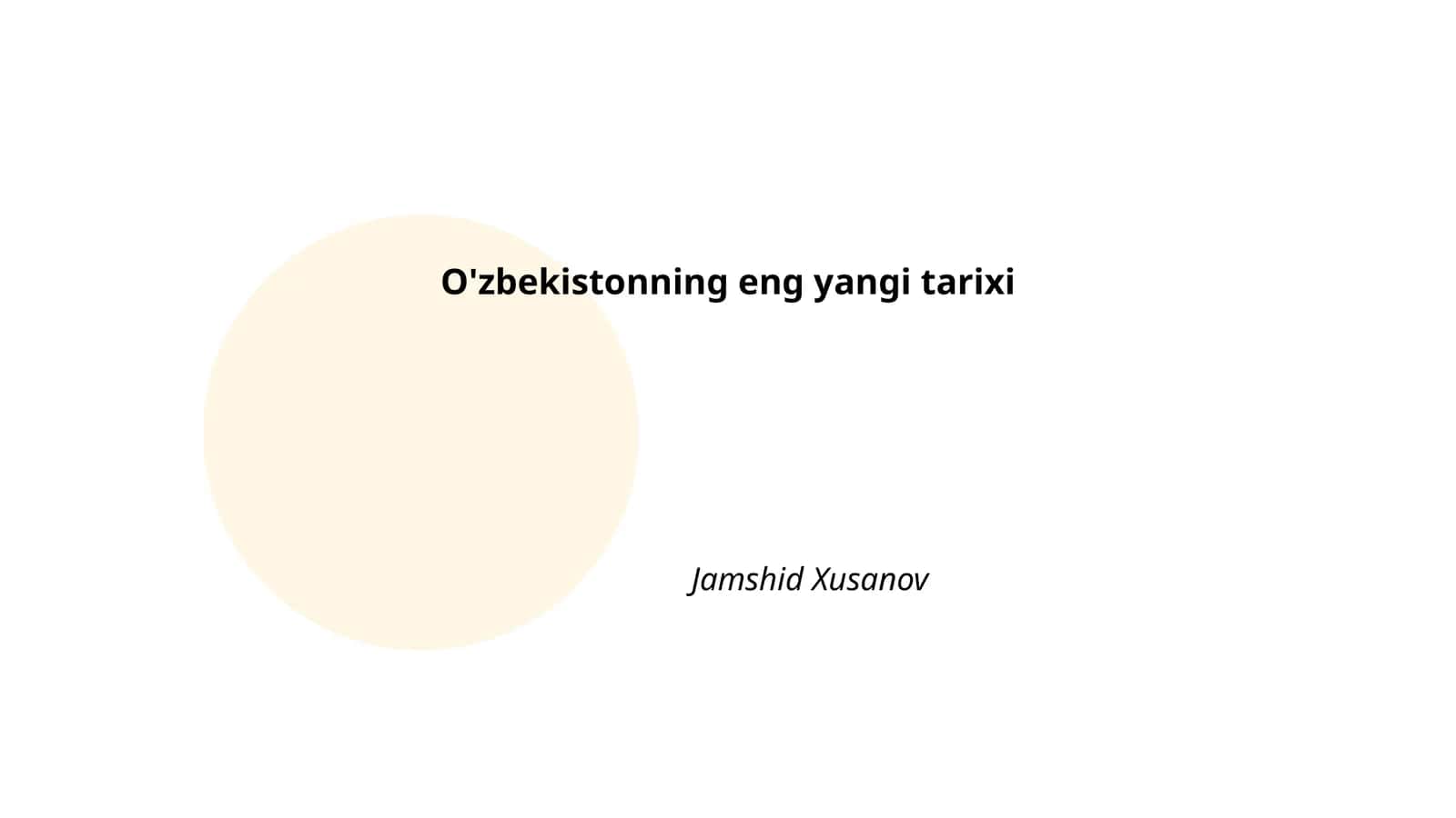 O'zbekistonning eng yangi tarixi