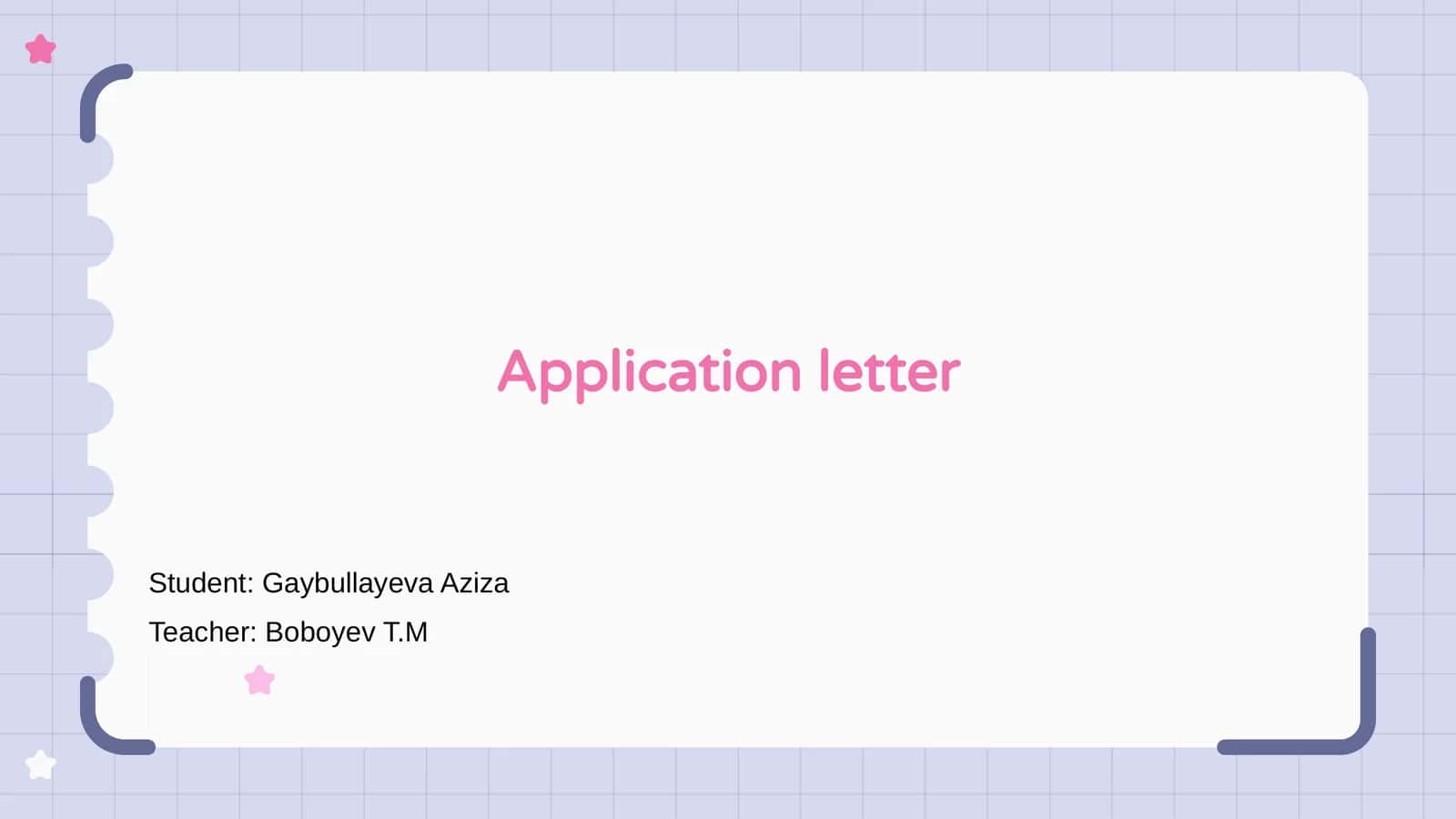 Introduction to Application Letters