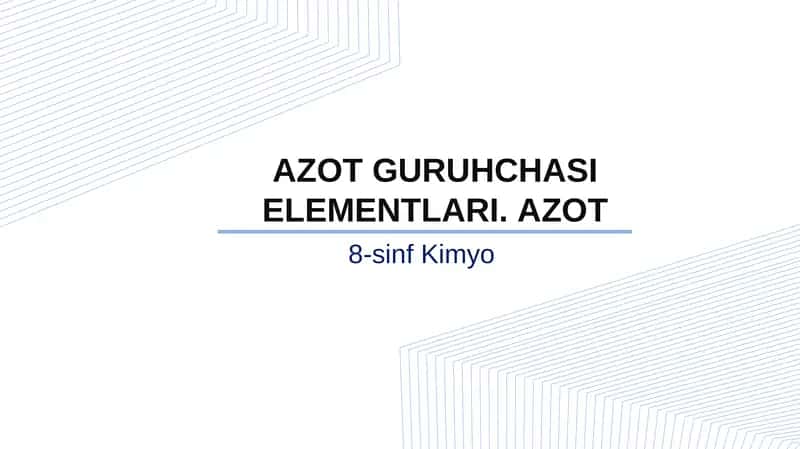 Azot guruhchasi elementlari