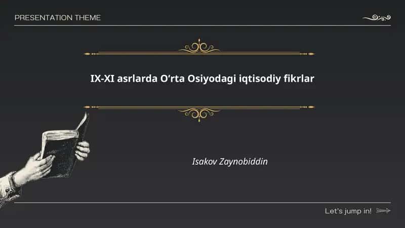 IX-XI asrlarda Oʻrta Osiyodagi iqtisodiy fikrlar