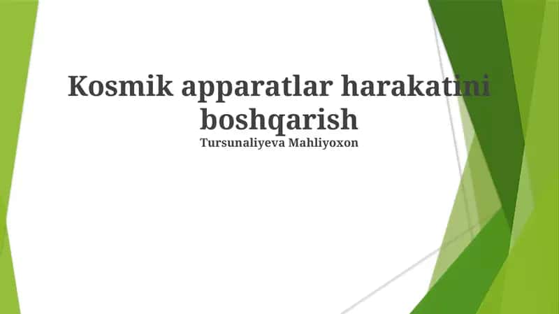Kosmik apparatlar harakatini boshqarish