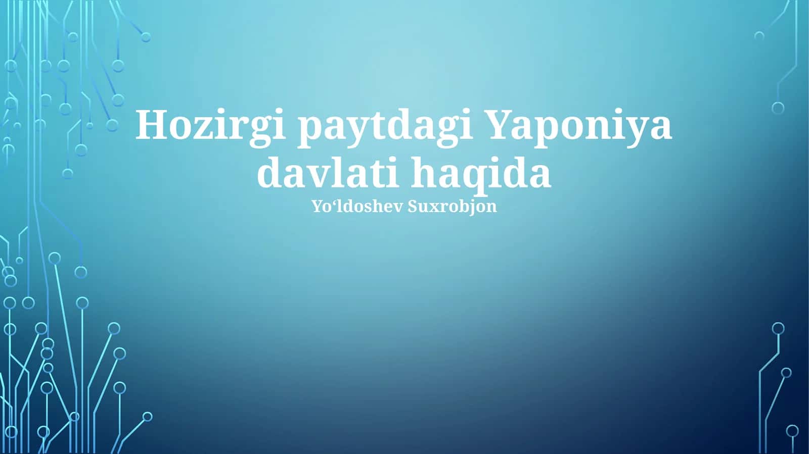 Yaponiya davlati haqida
