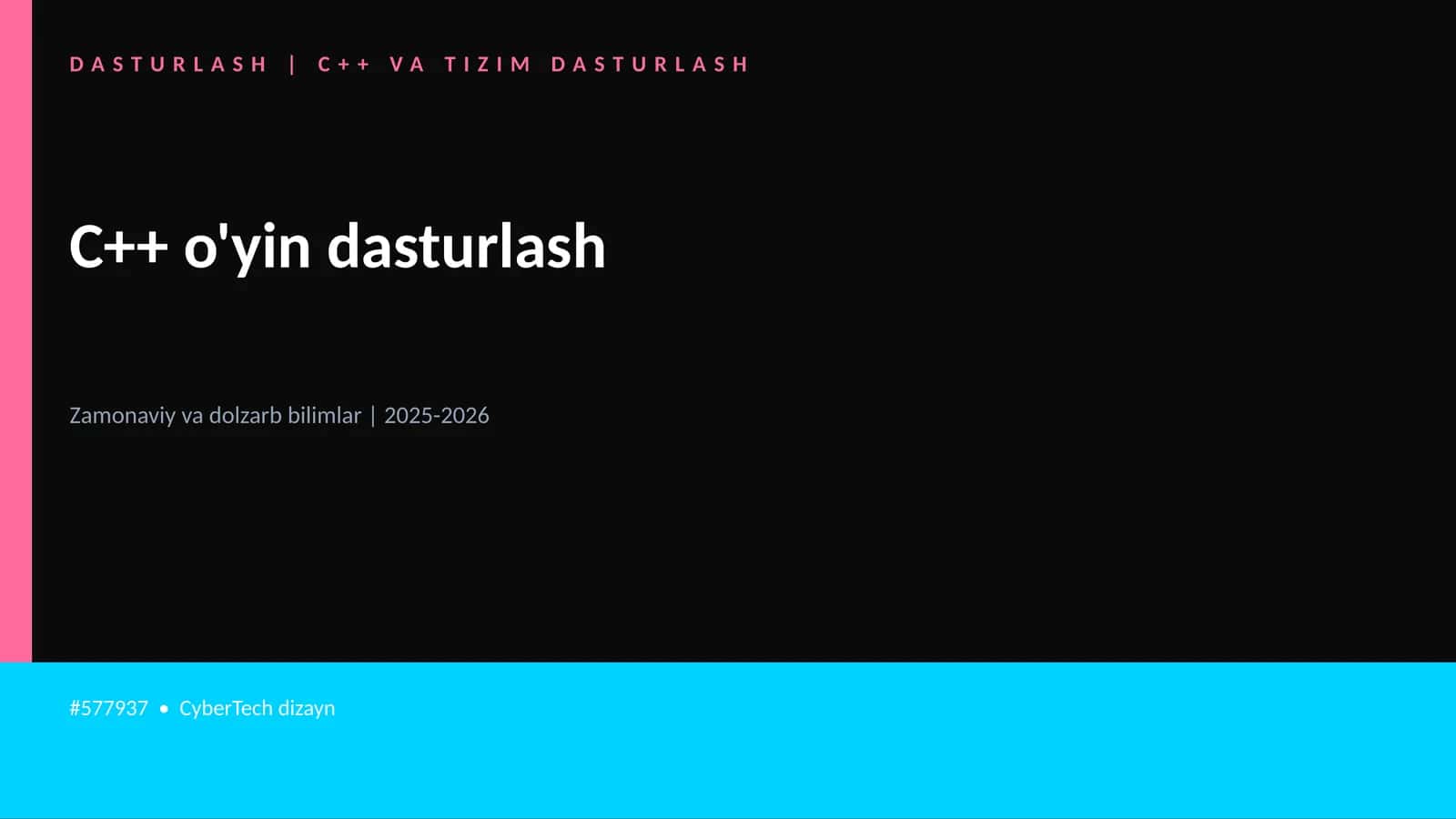 C++ VA TIZIM DASTURLASH