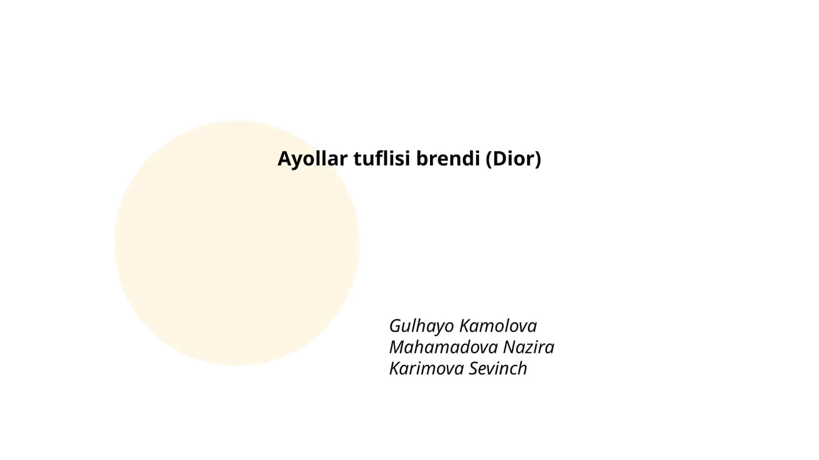 Ayollar tuflisi brendi (Dior)
