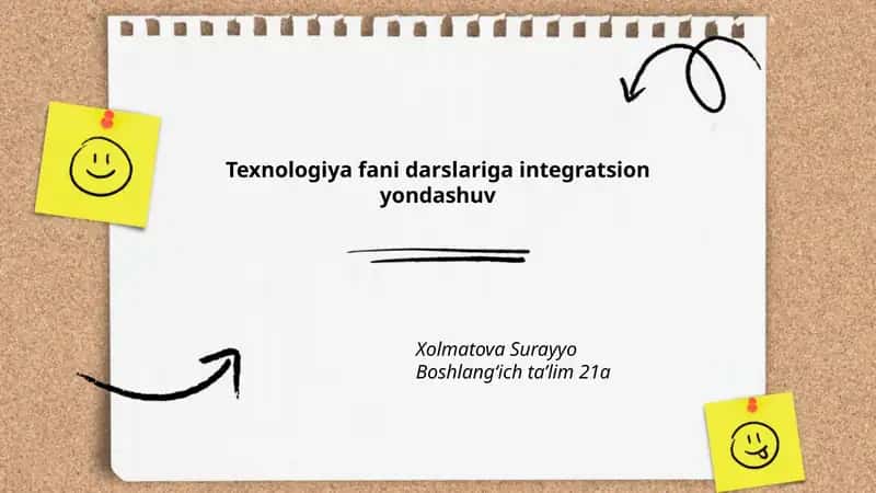 Texnologiya fani darslariga integratsion yondashuv