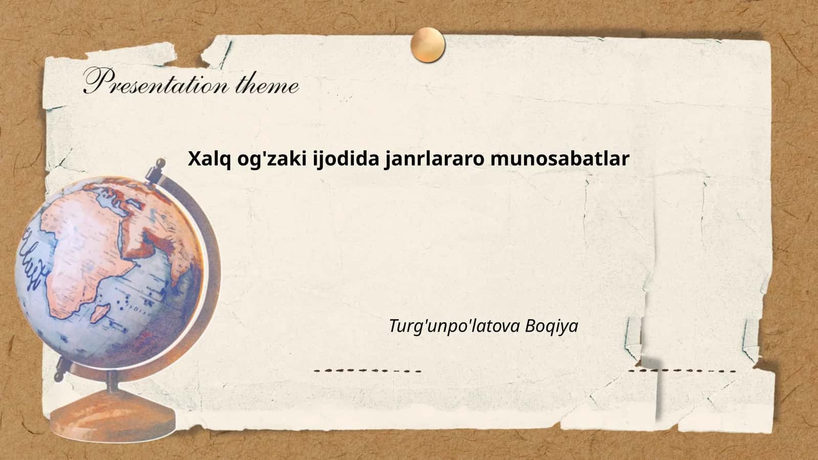 Xalq og'zaki ijodida janrlararo munosabatlarning nazariy asoslari