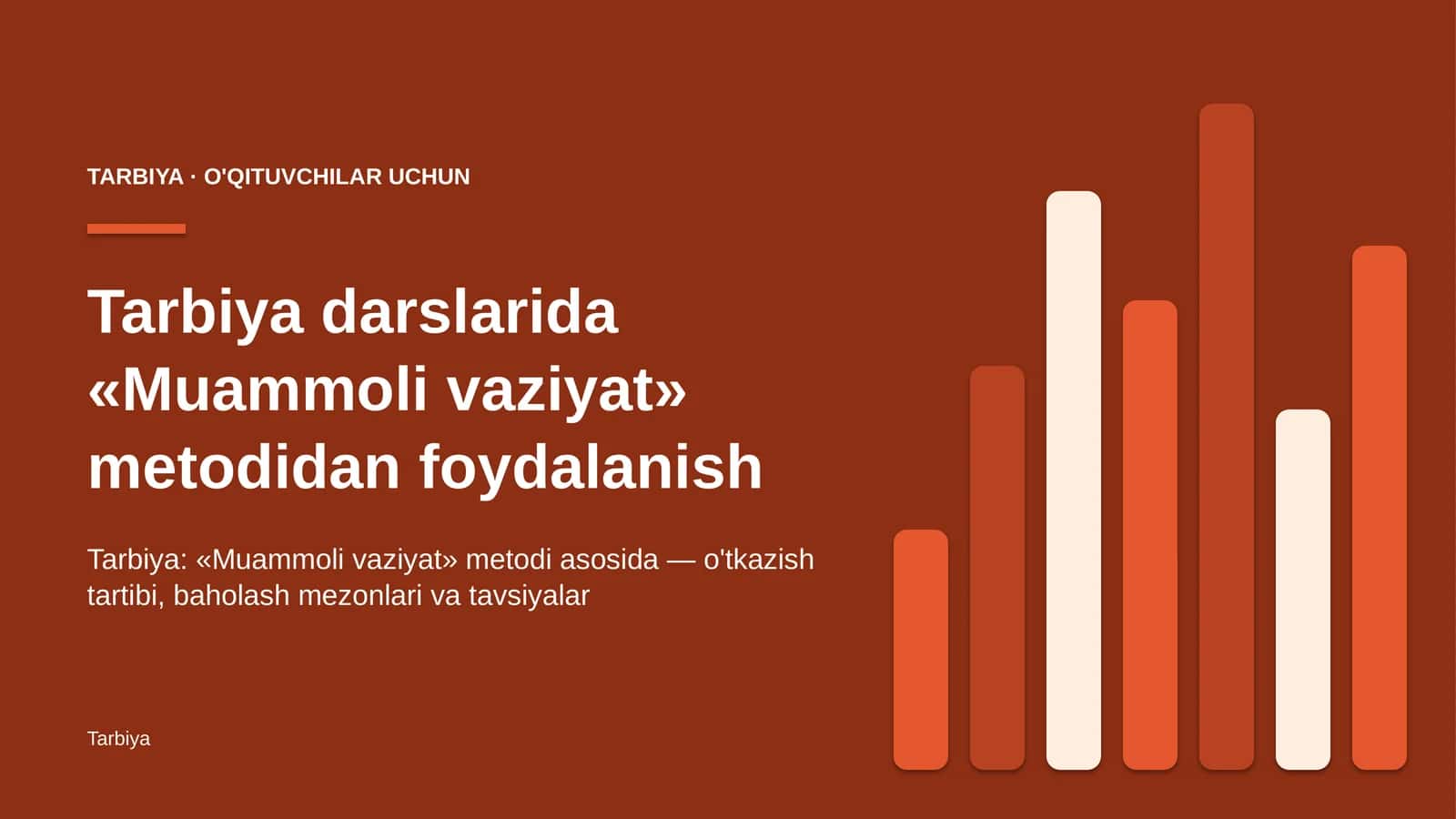 tarbiya darslarida muammoli vaziyat metodidan foydalanish 9830