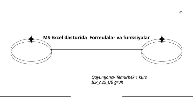 MS Excel dasturida Formulalar va funksiyalar