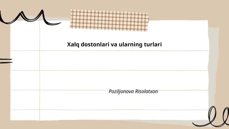 Xalq dostonlari va ularning turlari