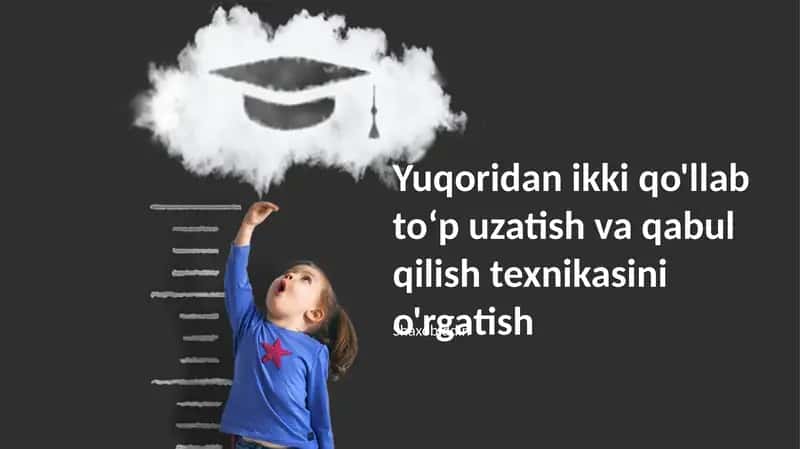 Yuqoridan ikki qo'llab to‘p uzatish va qabul qilish texnikasini o'rgatish
